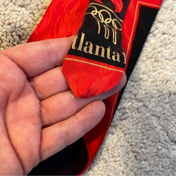 Vintage USA 1996 Summer Olympics Atlanta 100% Silk Red 100 years RM Sport - Picture 5 of 10